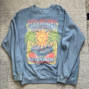 Billabong Faded Blue Crewneck with Sun & Palm Graphic